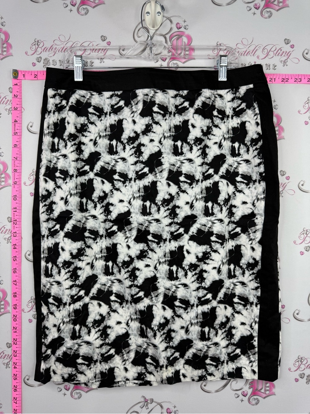 ALICE HOPE skirt tie dye Black & White Abstract Print Pencil Skirt